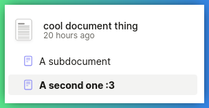 A screenshot showing nested documents