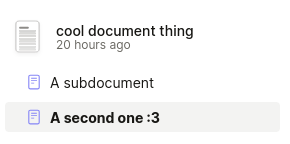 A screenshot showing nested documents